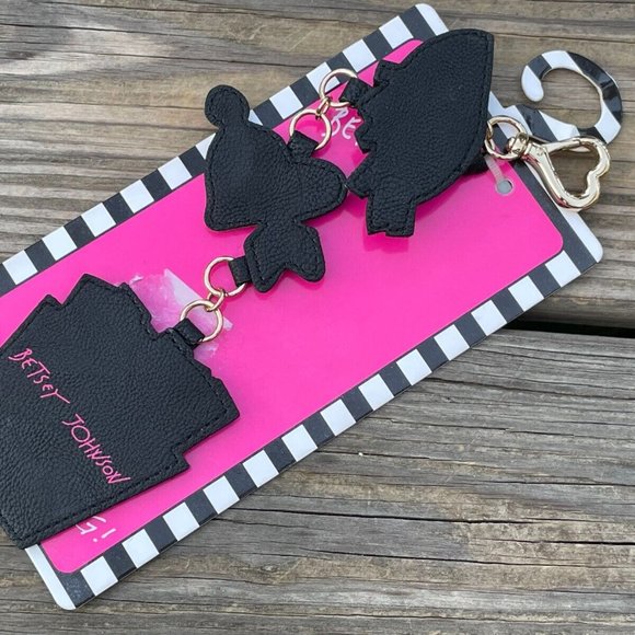 Betsey Johnson Key chains Heart, Eye French Fries Gold Tone Hardware Keys Holder - Picture 4 of 9